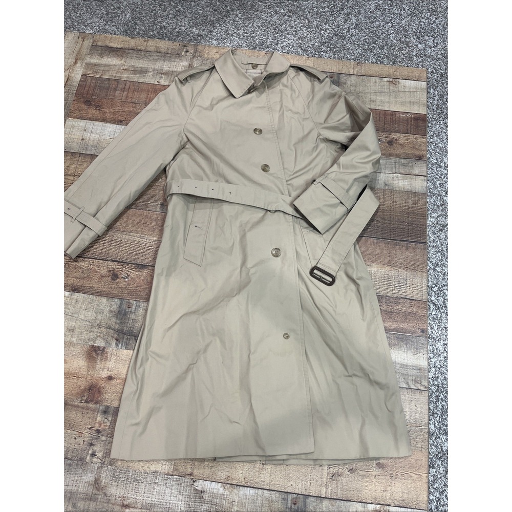 Vintage Ralph Lauren Trench Coat Park Men's Large Beige Belted‎ Pockets HK